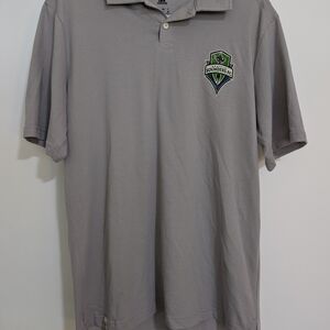 Adidas Gray Polo with Embroidered Crest